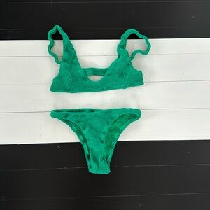 green scrunch bikini